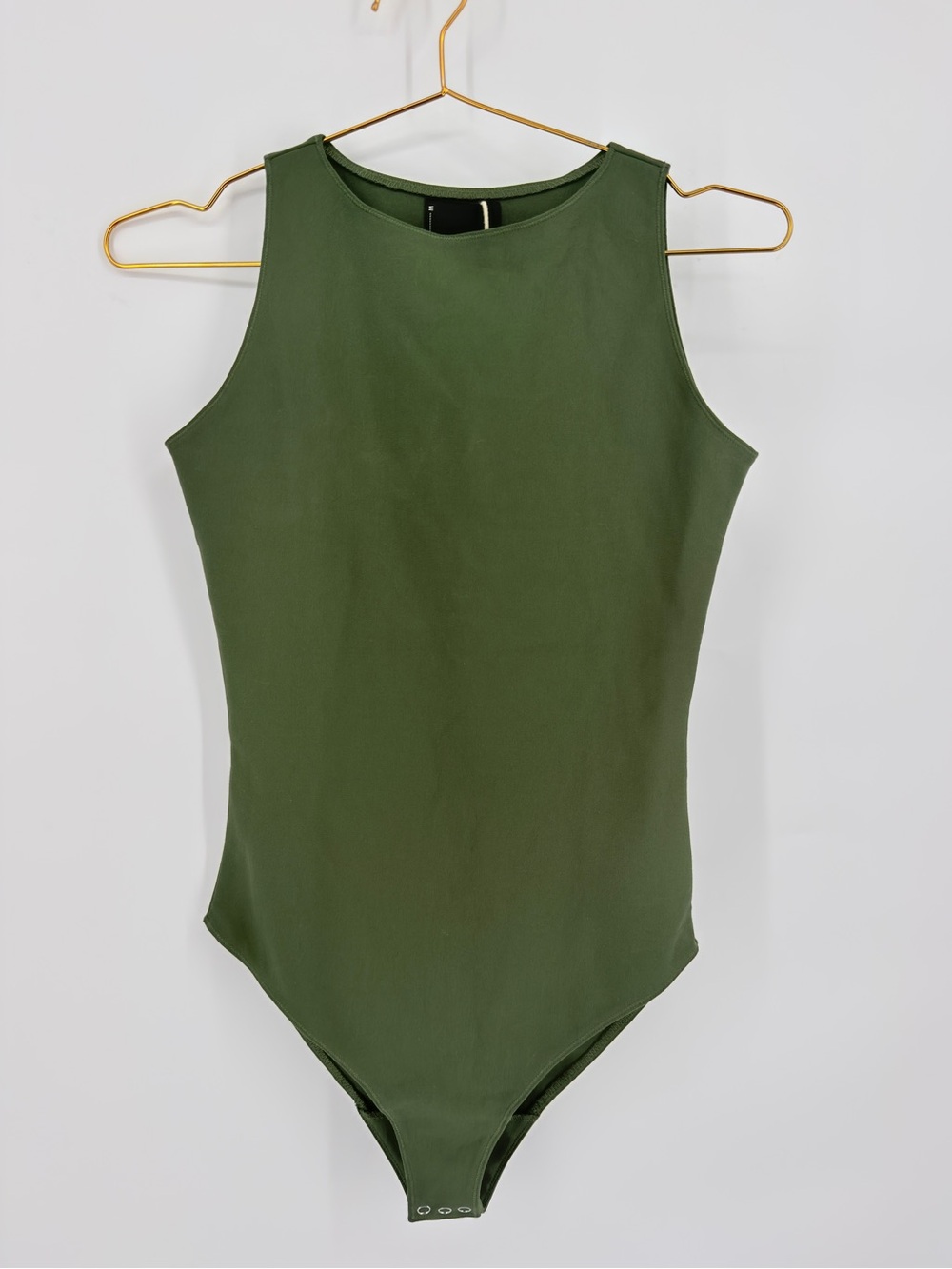 Patton Olive Green Open Back Bodysuit Size Medium NWT Sleeveless